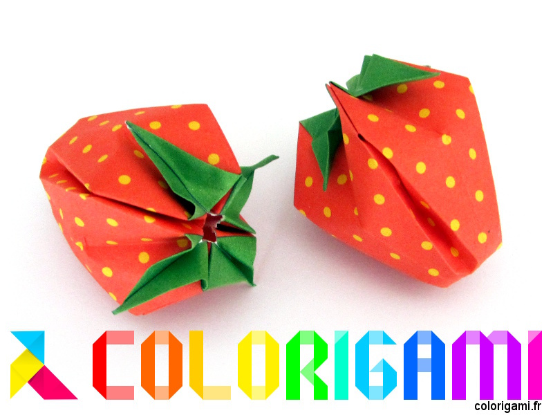 Fraises en origami gonflables et en 3D